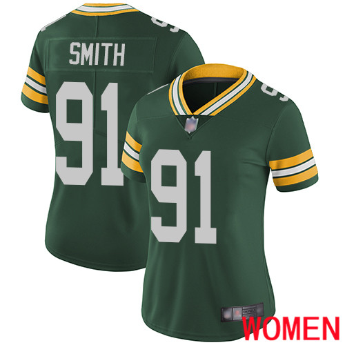 Green Bay Packers Limited Green Women #91 Smith Preston Home Jersey Nike NFL Vapor Untouchable->green bay packers->NFL Jersey
